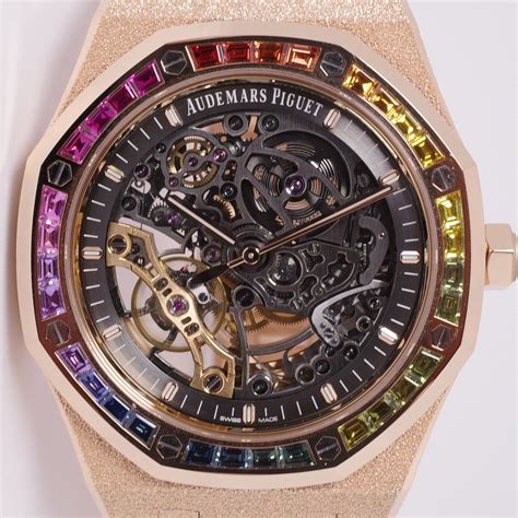 audemars piguet gold with diamonds|audemars piguet frosted rose gold.